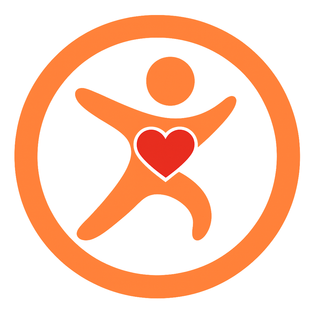 fit-ohne-schmerz Logo – stilisierte Figur mit Herz