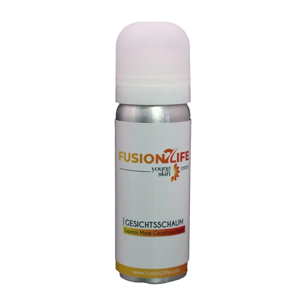 Fusion2Life Gesichtsschaum 50 ml in silberner Sprühdose mit weißer Kappe