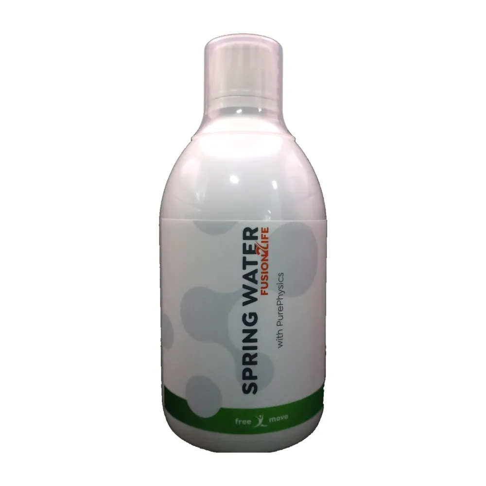 Fusion2Life F2L Spring Water 0,5 l in weißer Flasche mit grünem Etikett